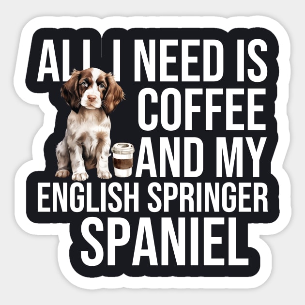 English Springer Spaniel And Coffee Sticker by The Jumping Cart